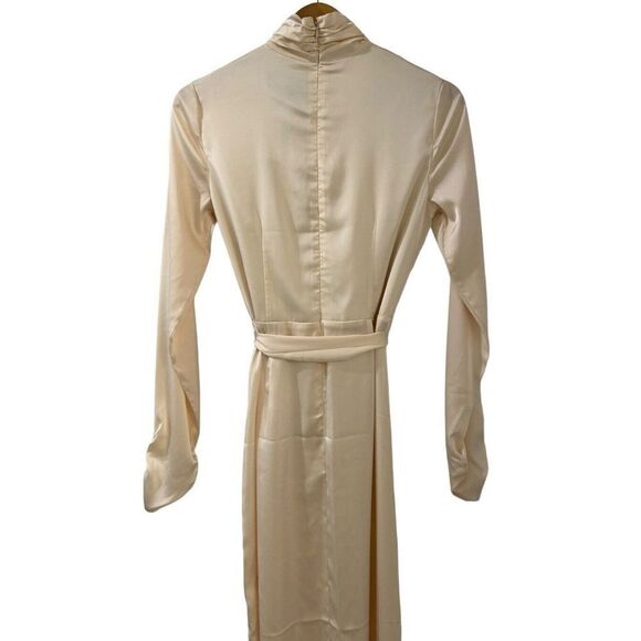 Alexia Admor Mockneck MIDI Dress Champagne NWT Size 4 Women’s - Picture 11 of 14